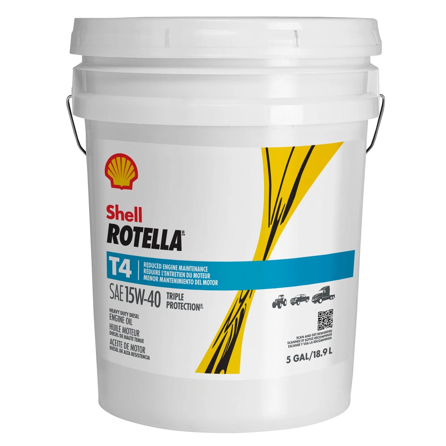 SHELL ROTELLA T4 15W40 5 GAL PAIL