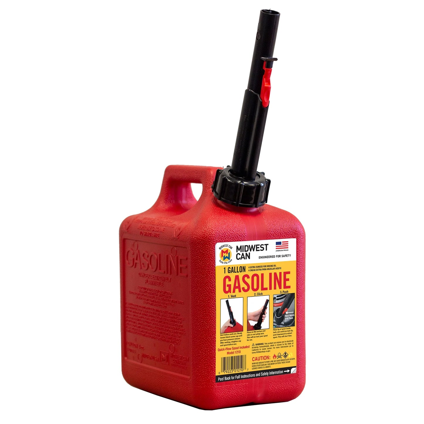MIDWEST 1 GALLON GASOLINE GAS CAN - RED