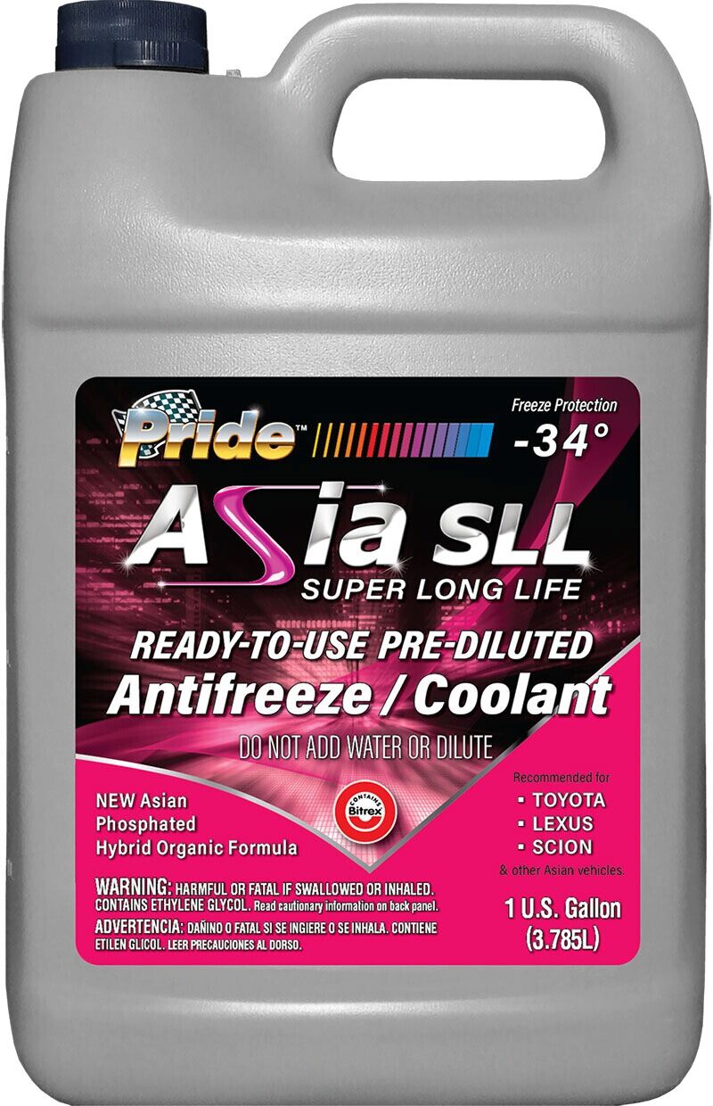 PRIDE ASIAN SUPER LONG LIFE PINK 50/50 ANTIFREEZE 6/1 GALLON