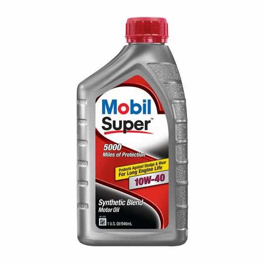 MOBIL SUPER 5000 SYNTHETIC BLEND 10W40 MOTOR OIL 6/1 QTS