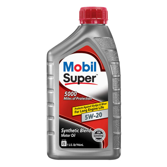 MOBIL SUPER 5000 SYNTHETIC BLEND 5W20 MOTOR OIL 6/1 QTS